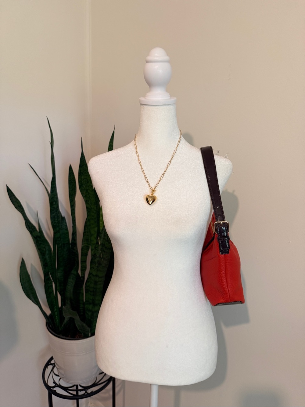 Kate Spade | Red Pebbled Leather Mini Hobo Bag with Black/Brown Patent Trim - Picture 13 of 14